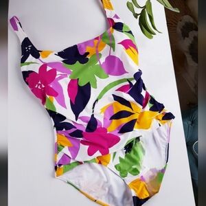 Anne Cole Colorful Floral One Piece Swimsuit